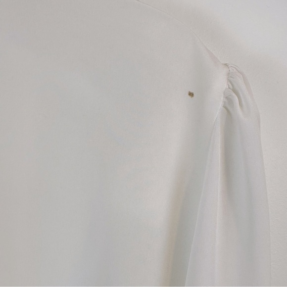 Vintage Pintuck Button Back Long Puff Sleeve Peter Pan Collar Blouse Women’s 14 - Picture 6 of 7